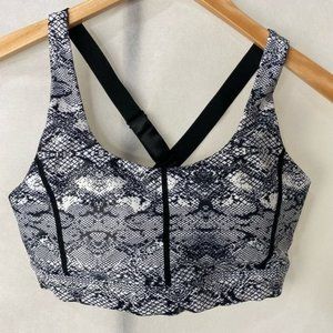 ZYIA Black & White Snake Print Sports Bra
